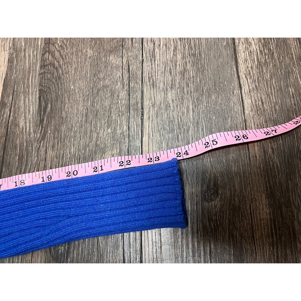 Edikted Blue Ribbed Mock Neck Crop Sweater Y2K Coquette Long Sleeve XS/S Bodycon - Picture 9 of 9